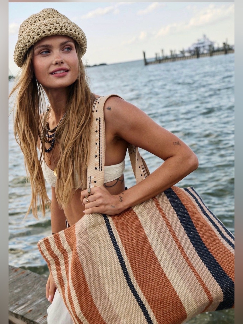 NWT Free People Copacabana Jute Tote